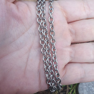 Crosskedja i rostfritt stål, 6x4 mm