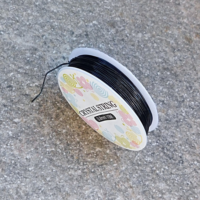 Svart elastisk tråd 0,8 mm