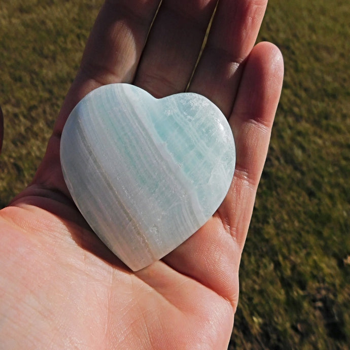 Karibisk blå Kalcit hjärta, 73 gram