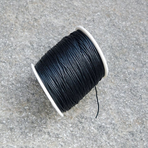 Vaxad bomullstråd svart, 1 mm