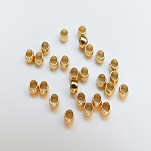 Klämpärlor i guldfärgat rostfritt stål, 2x1 mm