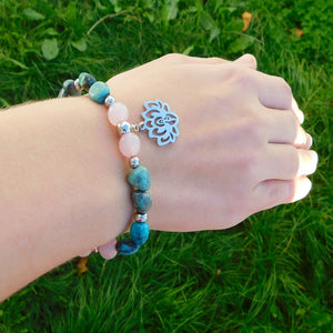 Armband, Krysokolla och Rosenkvarts