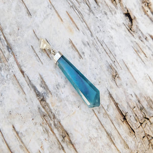 Blå Fluorit - hänge med sterling silver