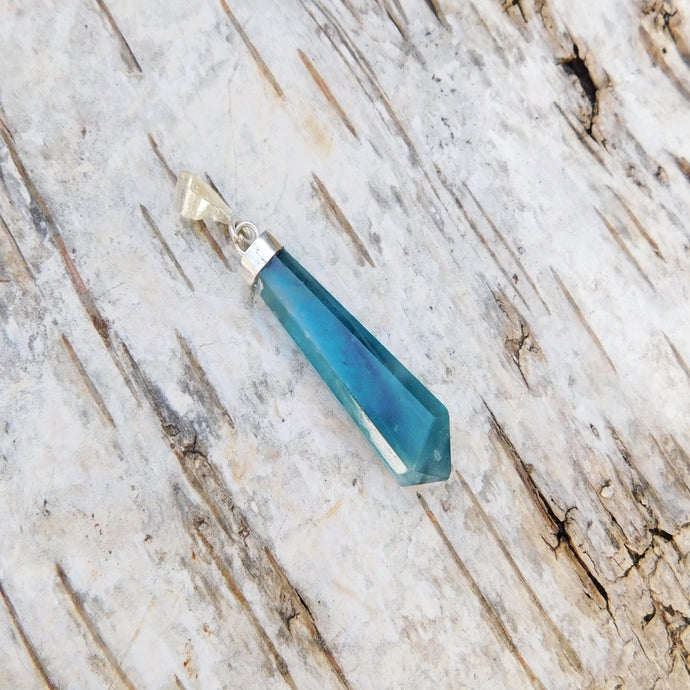 Blå Fluorit - hänge med sterling silver