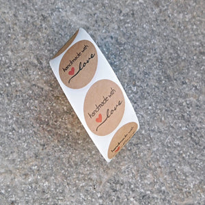 Stickers "Handmade with love", rulle