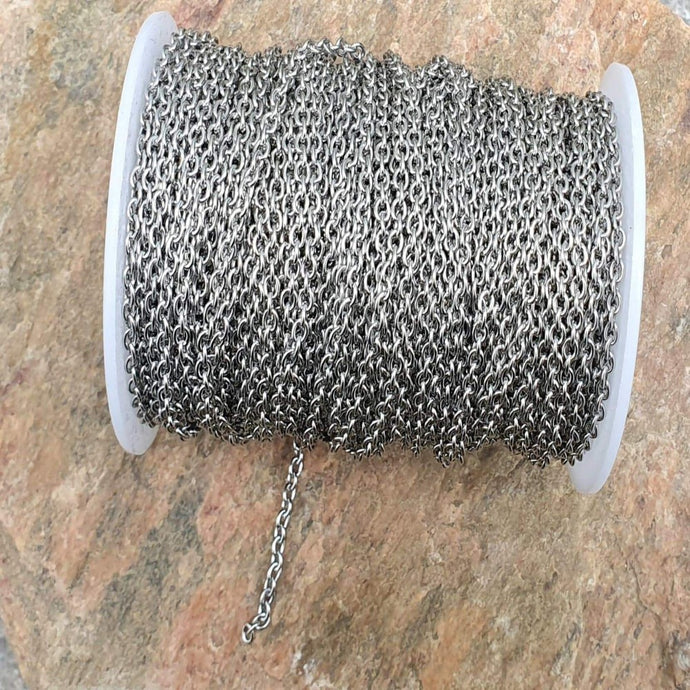 Crosskedja i rostfritt stål, 4x3 mm