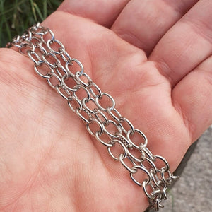 Crosskedja i rostfritt stål, 8x6 mm