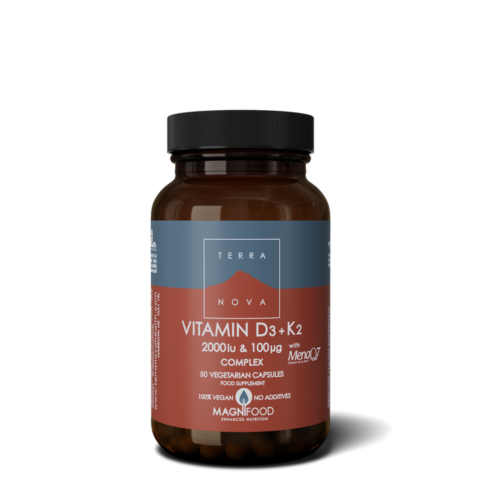 Vitamin D3 med k2 complex, Terranova - 50 kapslar