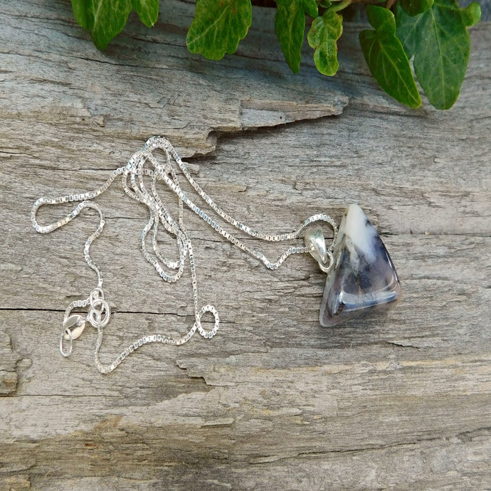 Halsband, Dendrit agat och sterling silver 925
