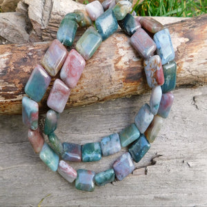 Indian agat rektanglar, 18x13 mm