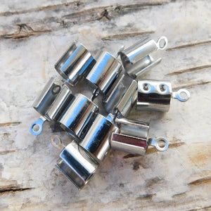 Runda klämavslut i rostfritt stål, 12x5 mm