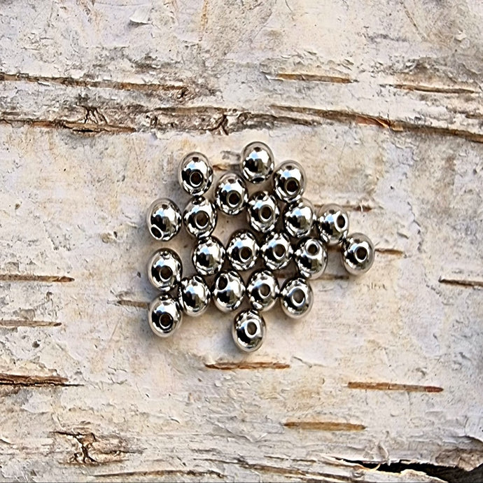 Runda kulor/pärlor i rostfritt stål, 6 mm