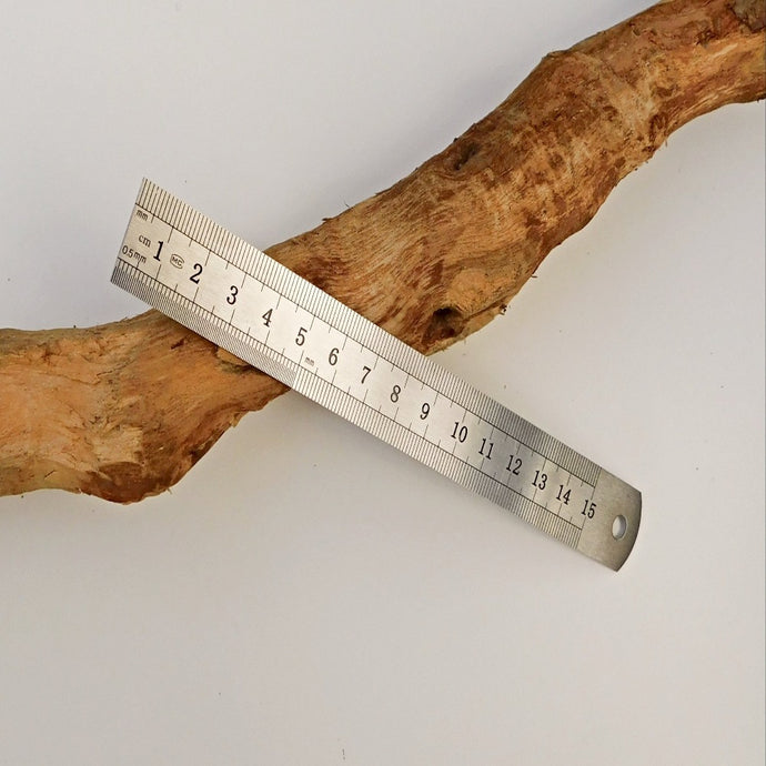Linjal / stålskala i rostfritt stål 17 cm