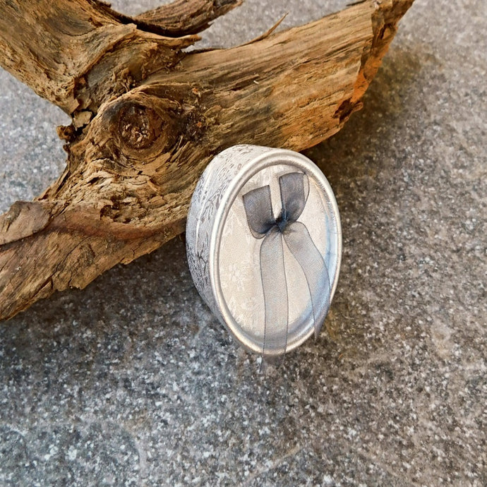 Presentask rund 5x3 cm, silver