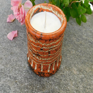 Växtbaserat vaxljus i keramik - Retro