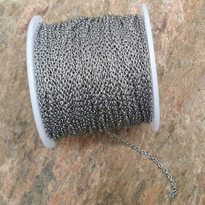 Crosskedja i rostfritt stål, 2x2 mm