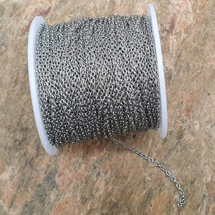 Crosskedja i rostfritt stål, 2x2 mm